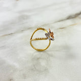 Anillo Mariposas 3.1gr / T6 1/2 / Circones Blancos Tres Oros ©