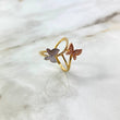 Anillo Mariposas 3.1gr / T6 1/2 / Circones Blancos Tres Oros ©