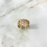 Anillo Trio  6.35gr / T6 1/4 / Circones Blancos Tres Oros ©