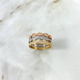 Anillo Trio  6.35gr / T6 1/4 / Circones Blancos Tres Oros ©