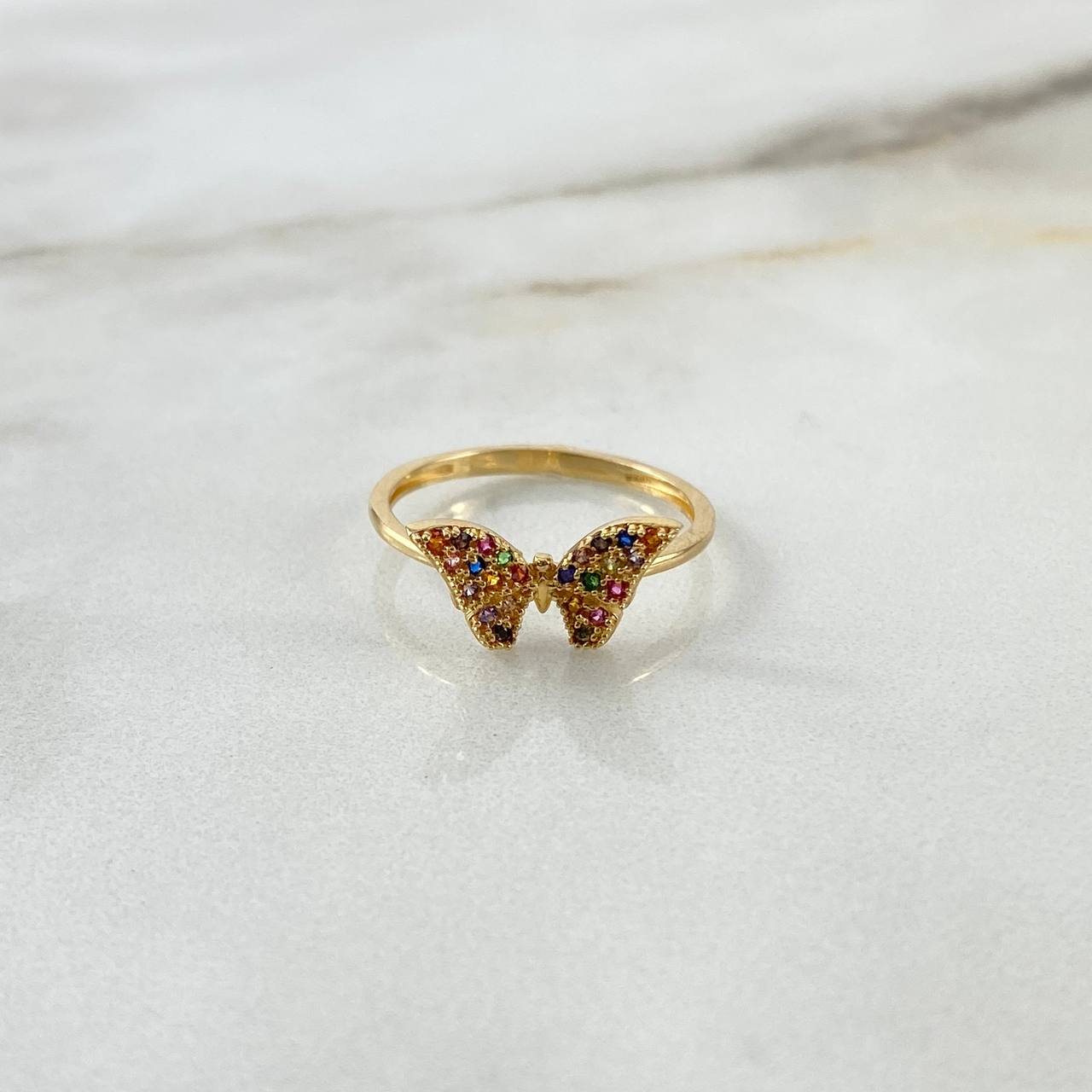 Anillo Mariposa 2gr / T7 / Circones Colores Oro Amarillo ©