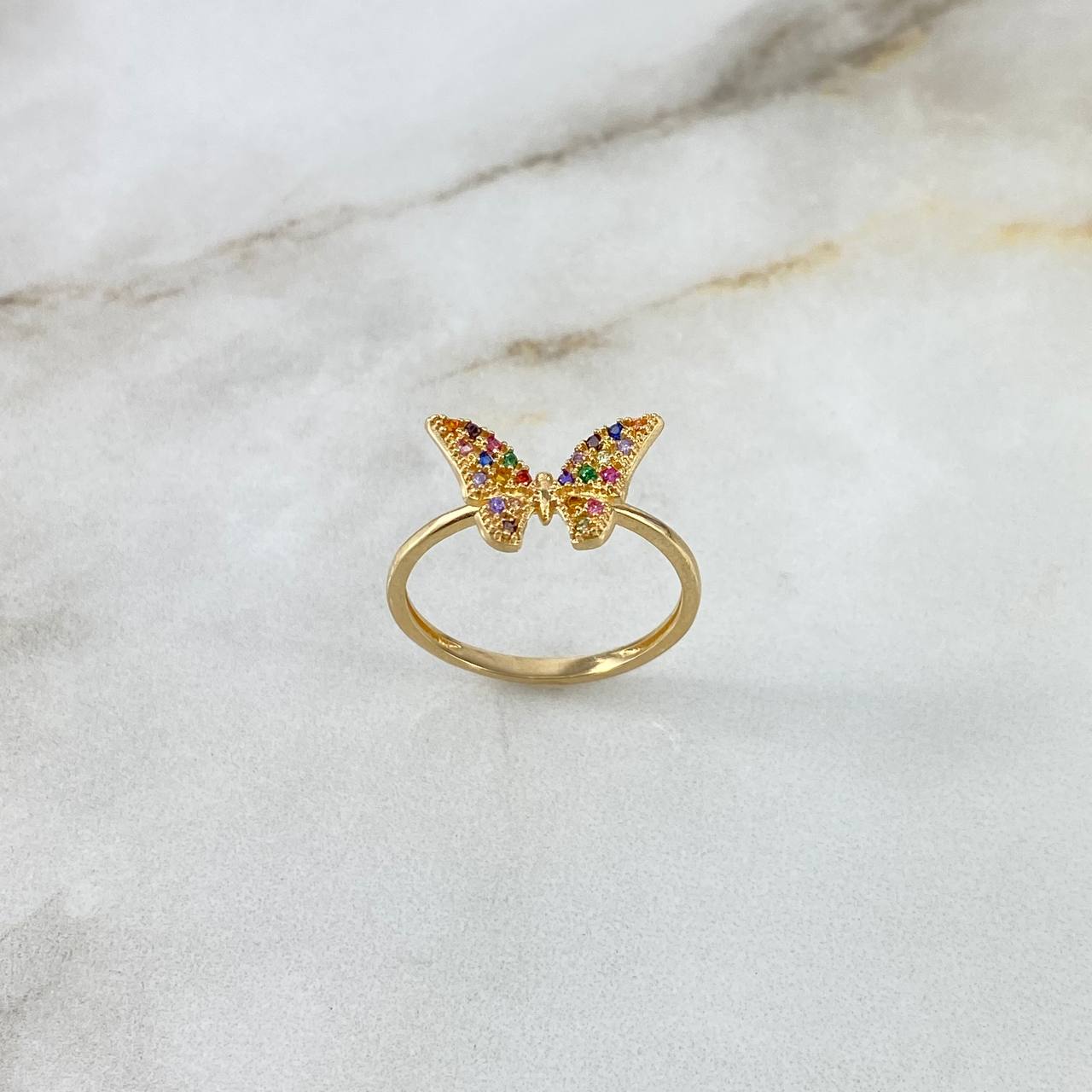 Anillo Mariposa 2gr / T7 / Circones Colores Oro Amarillo ©