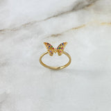 Anillo Mariposa 2gr / T7 / Circones Colores Oro Amarillo ©