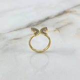 Anillo Mariposa 2.45gr / T5 3/4 / Circones Verdes Fucsias Azules Oro Amarillo ©