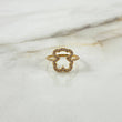 Anillo Oso TS 2.75gr / T6 1/2 / Circones Blancos Oro Amarillo ©