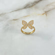Anillo Mariposa 2.45gr / T5 1/4 / Circones Blancos Oro Amarillo ©