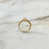 Anillo Solitario Circulos 2.65gr / T7 / Circones Verdes Blanco Oro Amarillo ©