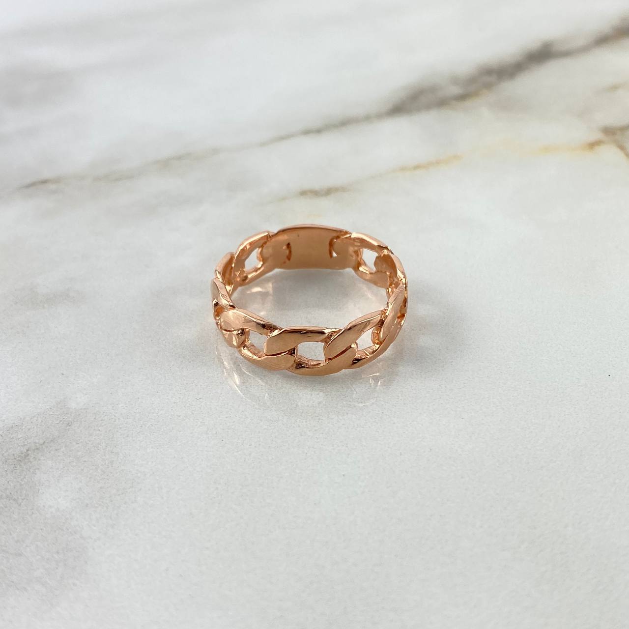 Anillo Cubano 6.35gr / T10 1/4 / Oro Rosa ©
