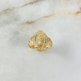 Anillo Virgen de Guadalupe 3.45gr / T6 / Circones Blancos Oro Amarillo ©