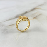 Anillo Virgen de Guadalupe 3.45gr / T6 / Circones Blancos Oro Amarillo ©