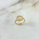 Anillo Sello Corona RX 2.7gr / T6 1/4 / Circones Blancos Oro Amarillo ©