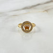 Anillo Sello Corona RX 2.7gr / T6 1/4 / Circones Blancos Oro Amarillo ©