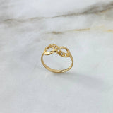 Anillo Infinito 1.9gr / T7 / Circones Blancos Oro Amarillo ©