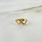 Anillo Infinito 1.9gr / T7 / Circones Blancos Oro Amarillo ©