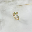 Anillo Cruz Tupida 2.15gr / T5 3/4 / Circones Verdes Blancos Oro Amarillo ©