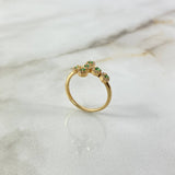 Anillo Cruz Tupida 2.15gr / T5 3/4 / Circones Verdes Blancos Oro Amarillo ©