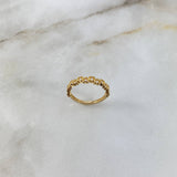 Anillo Linea Corazones 1.75gr / T4 3/4 / Circones Blancos Oro Amarillo ©