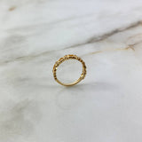 Anillo Corazones S 2.4gr / T6 1/2 / Circones Blancos Oro Amarillo ©