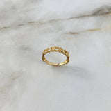 Anillo Corazones S 2.4gr / T6 1/2 / Circones Blancos Oro Amarillo ©