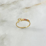 Anillo Fe 1.2gr / T7 1/2 / Circones Colores Oro Amarillo ©