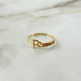 Anillo Fe 1.2gr / T7 1/2 / Circones Colores Oro Amarillo ©
