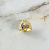 Anillo San Miguel Arcángel 6.7gr / T10 1/4 / Dos Oros Amarillo Blanco ©