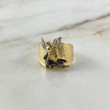 Anillo San Miguel Arcángel 6.7gr / T10 1/4 / Dos Oros Amarillo Blanco ©