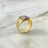 Anillo Jesus 7.5gr / T9 1/2 / Circones Blancos Verdes Dos Oros Amarillo Blanco ©