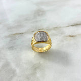 Anillo Jesus 7.5gr / T9 1/2 / Circones Blancos Verdes Dos Oros Amarillo Blanco ©