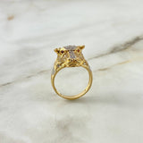 Anillo Toro 8.3gr / T9 3/4 / Circones Blancos Verdes Dos Oros Amarillo Blanco ©