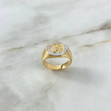 Anillo Leon Tribal 10.3gr / T10 1/2 / Dos Oros Amarillo Blanco ©
