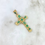 Dije Cruz Baticana 17.7gr / 7cm / Circones Verdes Oro Amarillo *