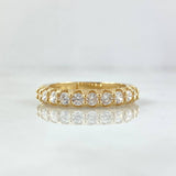 Anillo Churumbela Vertebral 2.85gr / T5 3/4 / Circones Blancos Oro Amarillo 18K