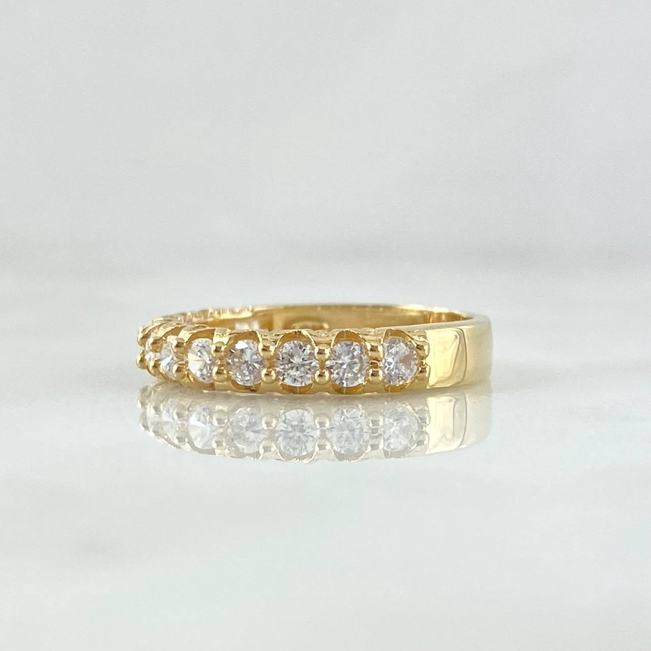 Anillo Churumbela Vertebral 2.85gr / T5 3/4 / Circones Blancos Oro Amarillo 18K