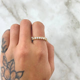 Anillo Churumbela Vertebral 2.85gr / T5 3/4 / Circones Blancos Oro Amarillo 18K