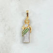 Dije San Judas 4.4gr / 3.6cm / Circones Blancos Verdes Dos Oros Amarillo Blanco 18K