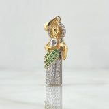 Dije San Judas 4.4gr / 3.6cm / Circones Blancos Verdes Dos Oros Amarillo Blanco 18K