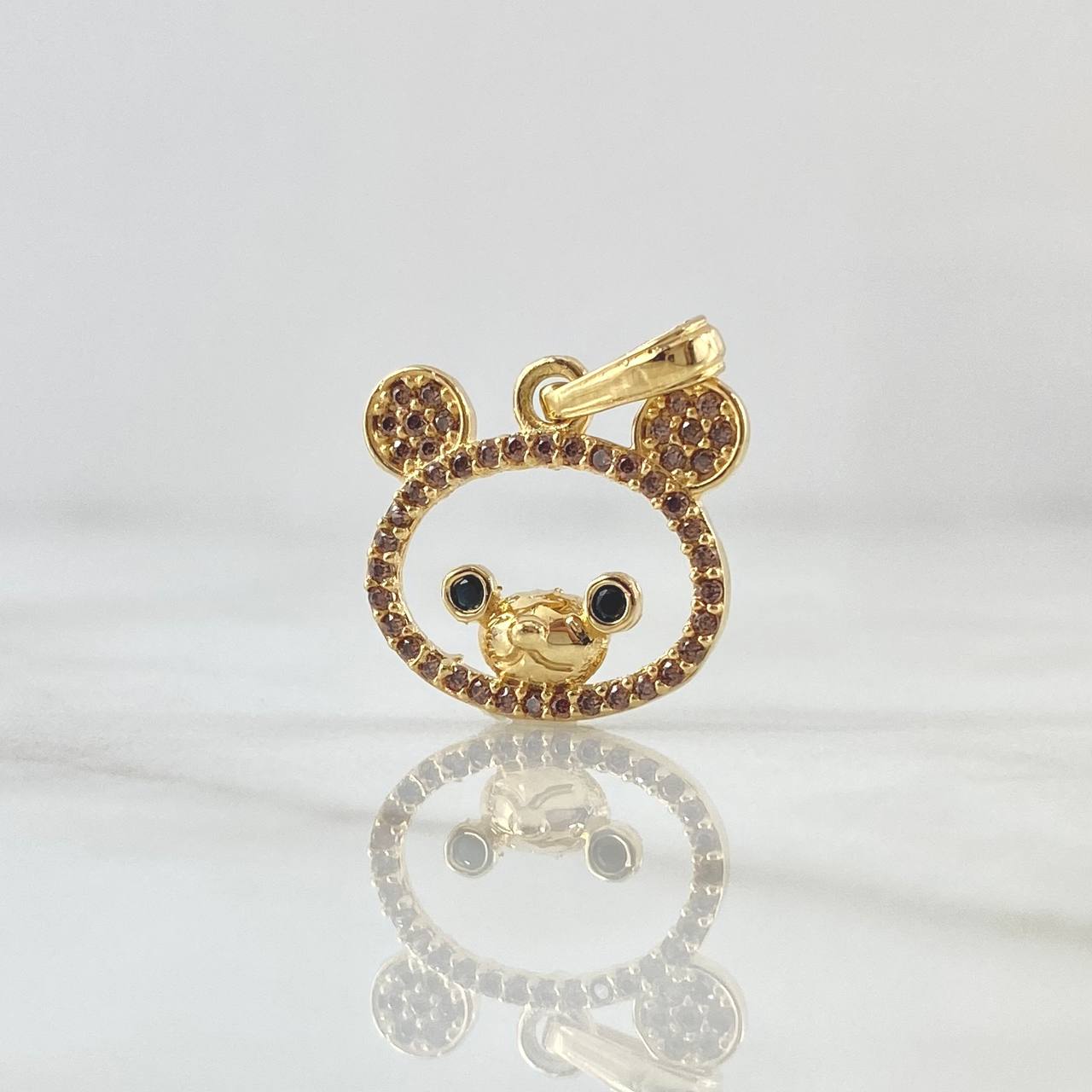 Dije Oso De Peluche Silueta 1.65gr / 2cm / Circones Lila Negros Oro Amarillo 18K