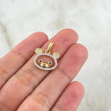 Dije Oso De Peluche Silueta 1.6gr / 2cm / Circones Blancos Negros Oro Amarillo 18K