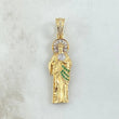 Dije San Judas 4.25gr / 4cm / Circones Blancos Verdes Dos Oros Amarillo Blanco 18K ©