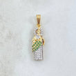 Dije San Judas 1.9gr / 2.7cm / Circones Blancos Verdes Dos Oros Amarillo Blanco 18K ©