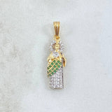 Dije San Judas 1.9gr / 2.7cm / Circones Blancos Verdes Dos Oros Amarillo Blanco 18K ©