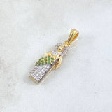 Dije San Judas 1.9gr / 2.7cm / Circones Blancos Verdes Dos Oros Amarillo Blanco 18K ©