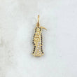Dije Santa Muerte 1.3gr / 2.6cm / Circones Blancos Negros Oro Amarillo 18K *