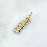 Dije Santa Muerte 1.3gr / 2.6cm / Circones Blancos Negros Oro Amarillo 18K *