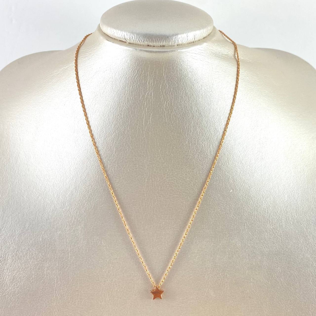 Cadena Lazo 0.9gr / 45cm + Dije Estrella Tambor 0.55gr / 0.8cm Oro Rosa (Oferta)