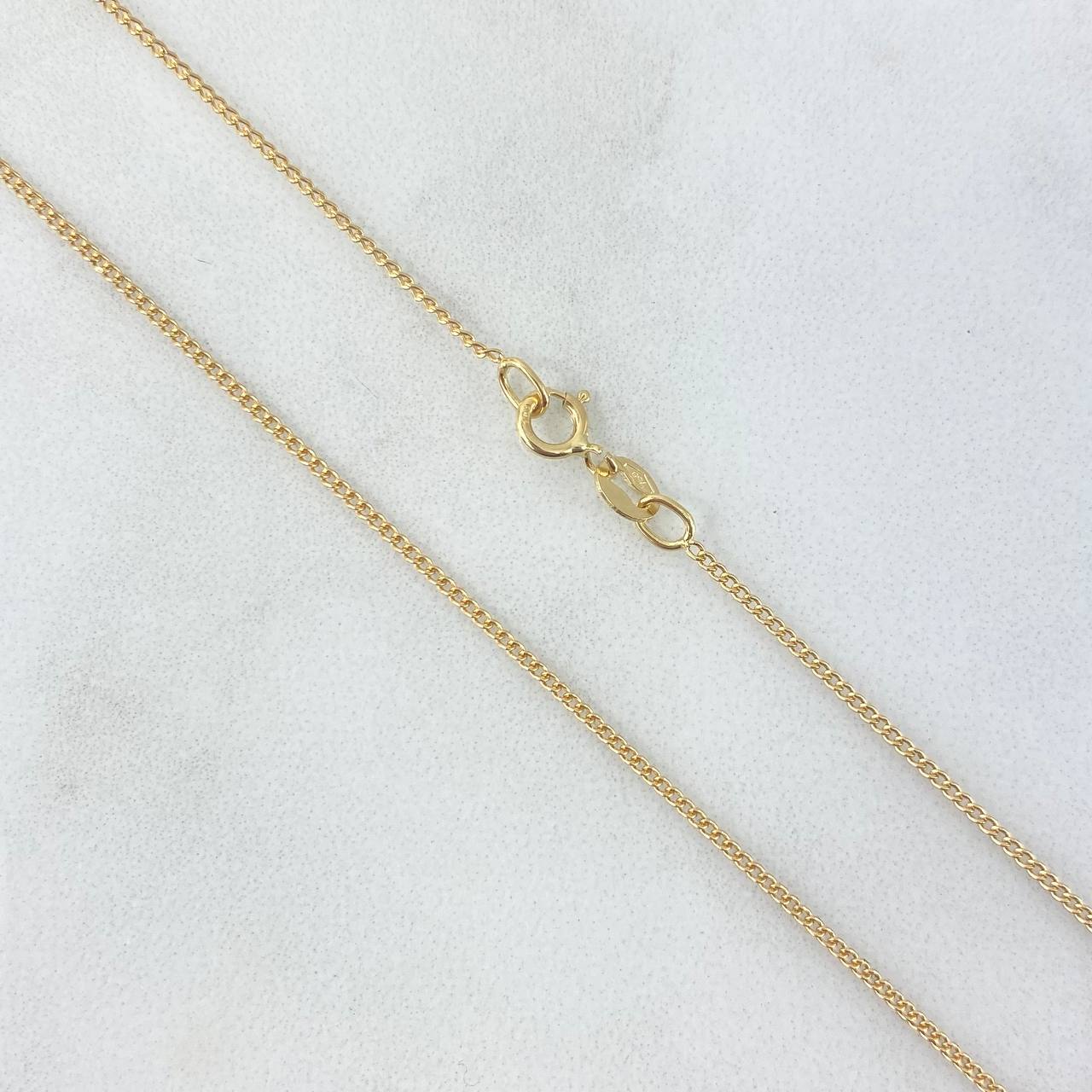 Cadena Cubana 0.95gr / 45cm + Dije Virgen Guadalupe 0.35gr / 1.5cm Oro Amarillo (Oferta)