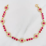 Pulso Tennis Halo Circulo 10.3 g / 18.7 cm / 4.23 mm Oro Amarillo 18K