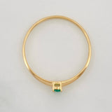 Anillo solitario esmeralda 0.5pts Esmeralda 1pts 0.9g / T7 Oro Amarillo 18K
