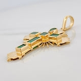 Dije Cruz plana esmeralda 1.44 pts Esmeraldas 6pts 4.1g / 4.05cm Oro Amarillo 18K